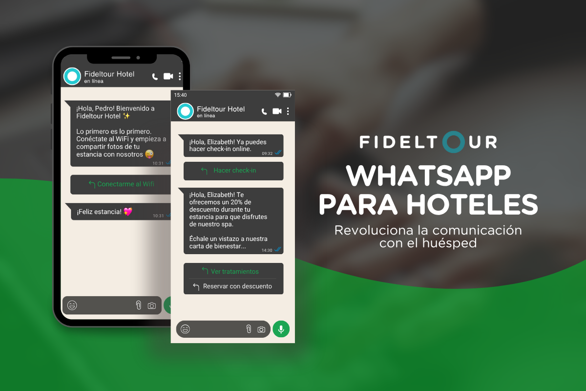 Prototipo de uso con móvil que muestra una conversación de WhatsApp.